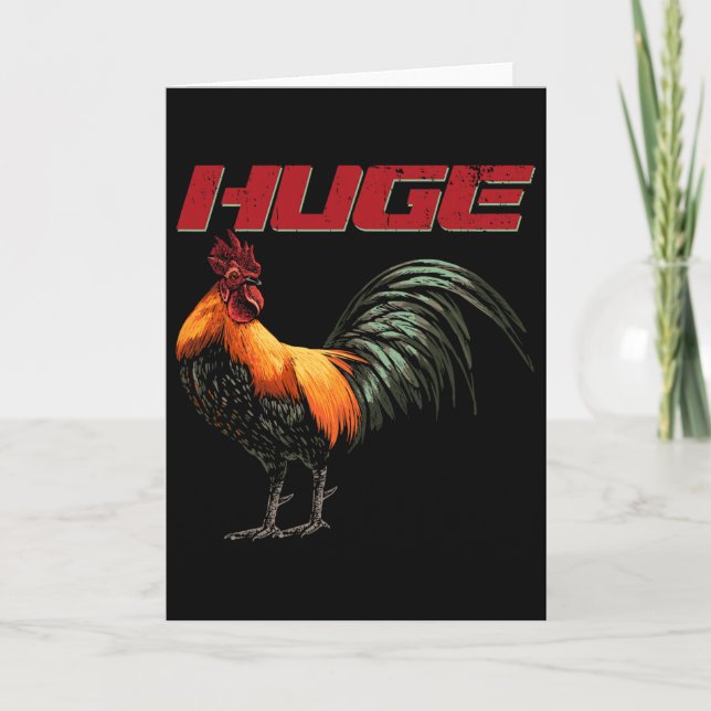 Huge Rooster Chicken Bird Fighting Erel  Card (Front)