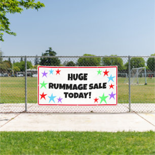 Huge Rummage Sale! Colourful Stars Banner