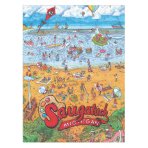 HUGE Saugatuck (Day) Cotton Tablecloth