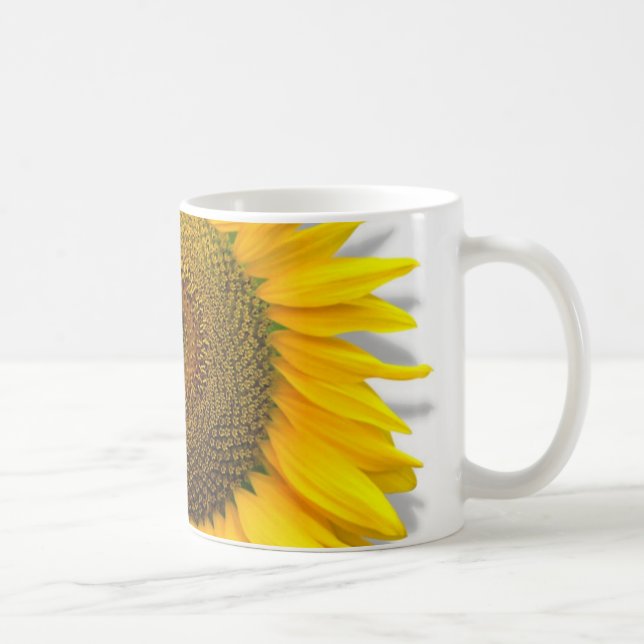 Huge Sunflower, heart inside /Mug size 11oz Coffee Mug (Right)
