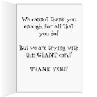 Huge Thanks Thank you Card