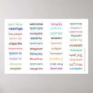 Huge Welcome in Languages of India - 5 Sizes ! Poster