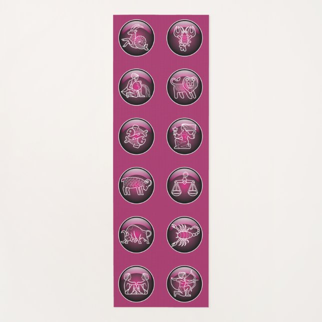 Huge Zodiac Buttons Yoga Mat (Front)