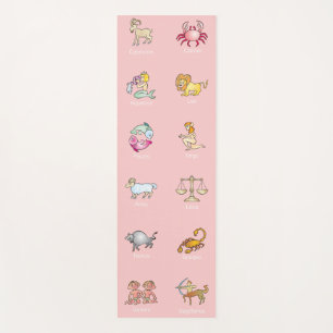 Huge Zodiac Cartoon Drawings Yoga Mat