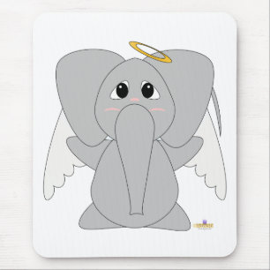 Huggable Angel Elephant Mouse Pad