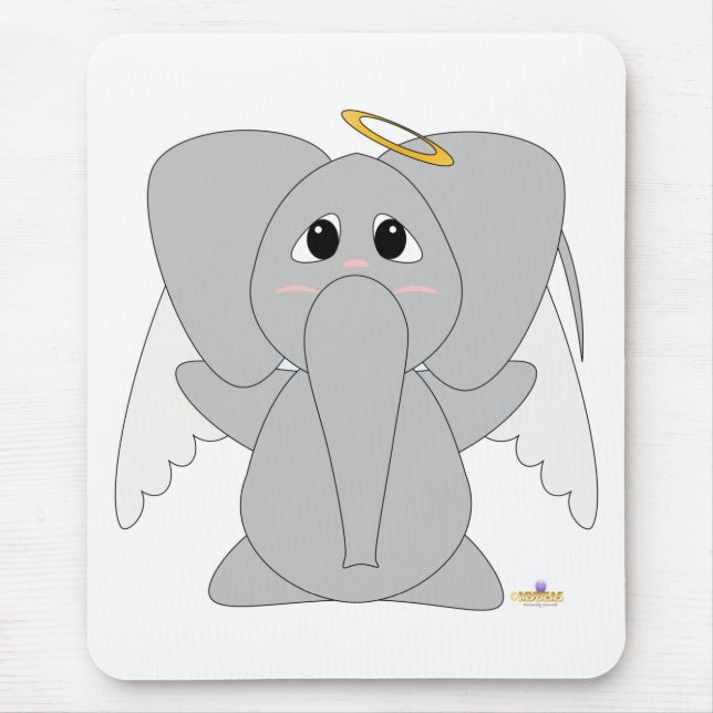 Huggable Angel Elephant Mouse Pad (Front)