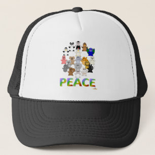 Huggable Animals Peace Sign Peace Trucker Hat