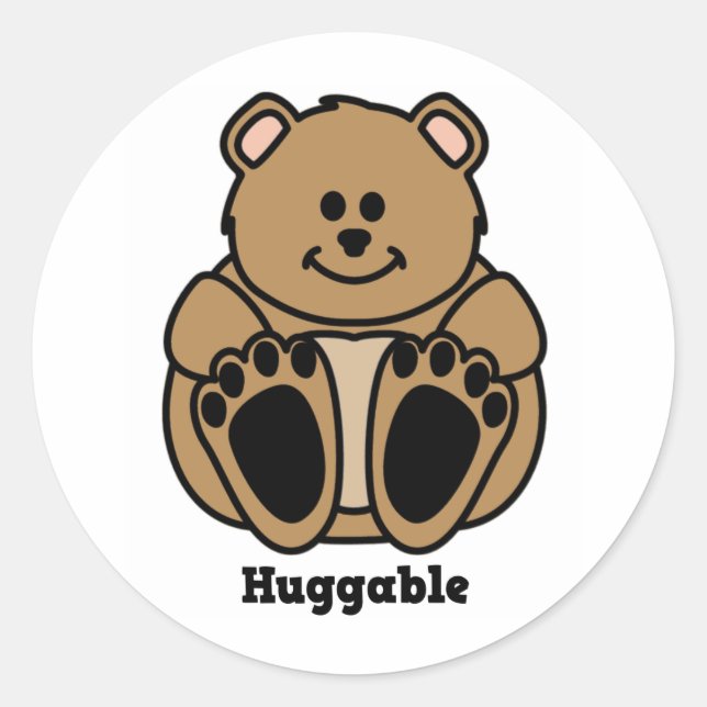 Huggable Bear Classic Round Sticker (Front)