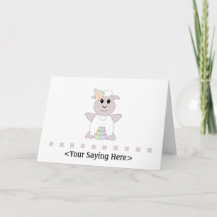 Huggable Pastel Birthday White Sheep Card