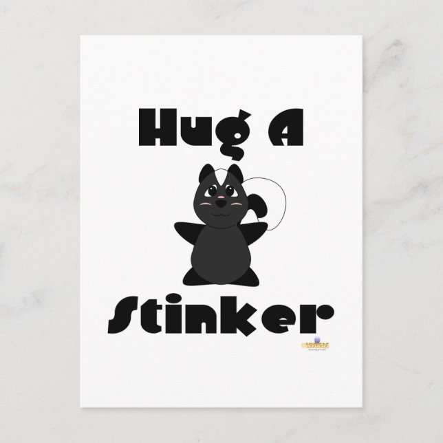 Huggable Skunk Hug A Stinker Postcard (Front)