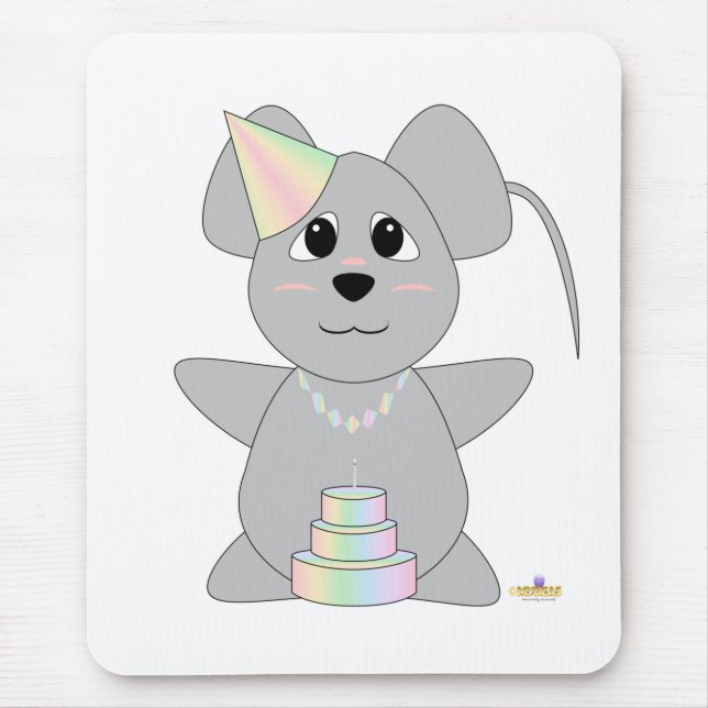 HuggablePastelBirthdayMouse Mouse Pad (Front)