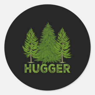 Hugger Tree Glol Warming Climate Change Earth Day Classic Round Sticker