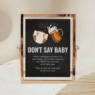 Huggies and Chuggies Baby Shower Don't Say Baby Poster