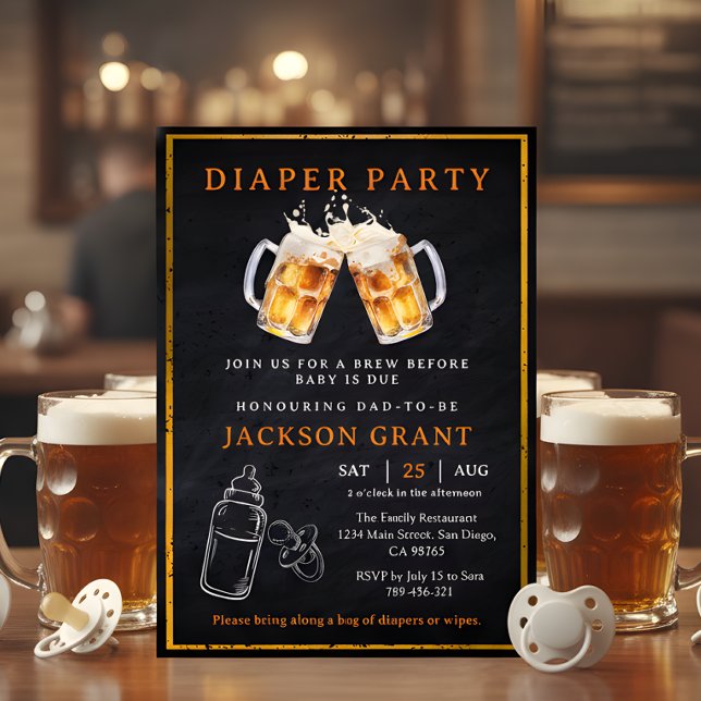 Huggies and Chuggies Beer Diaper Party Baby Shower Invitation (Huggies and Chuggies Beer Diaper Party Baby Shower Invitation)