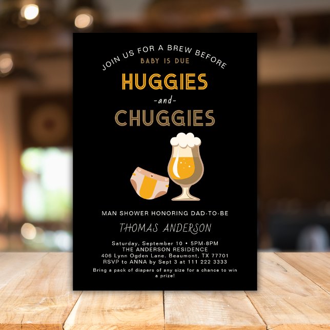 Huggies Chuggies Dad Diaper Party Baby Shower  Invitation (Creator Uploaded)