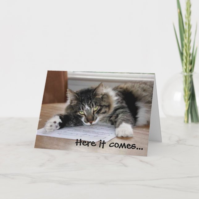 Hugging Cat Father's Day Card (Front)