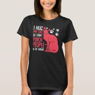 Hugging Cat Pet Animal Meowing Kitty     Humour T-Shirt