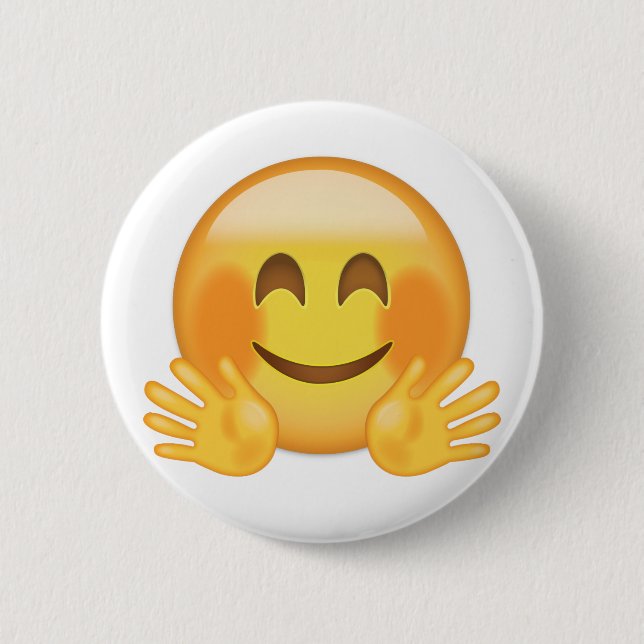 Hugging Face Emoji 6 Cm Round Badge (Front)