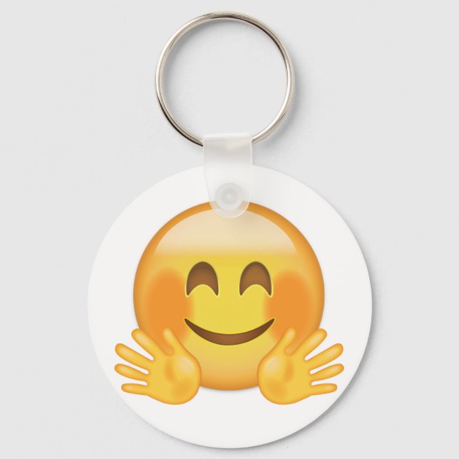 Hugging Face Emoji Key Ring (Front)