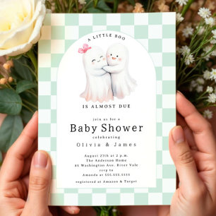 Hugging Ghost Couple Baby Shower  Invitation