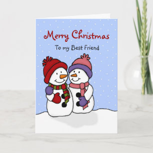Hugging snowmen Christmas card