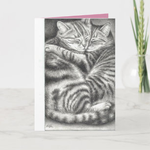 Hugging Tabby Cats Pet Sympathy Card. Card