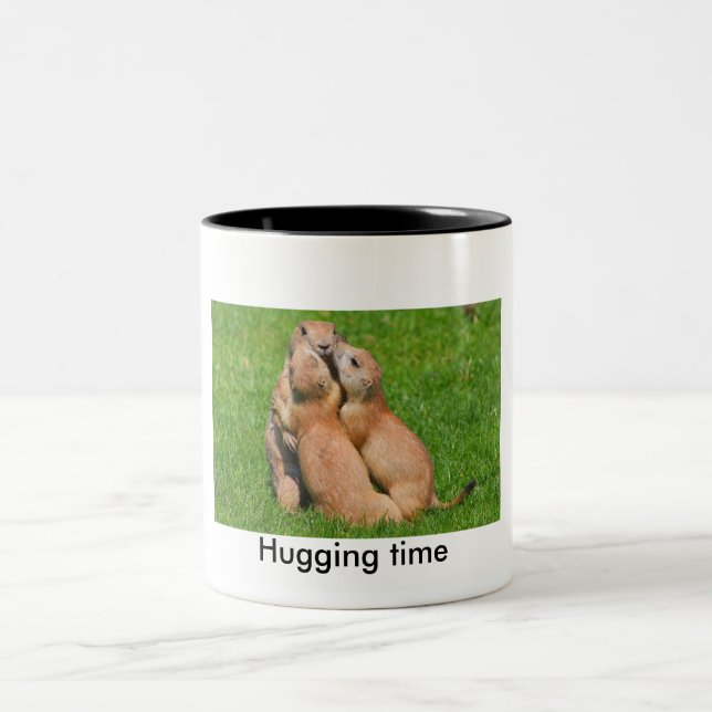 Hugging time Two-Tone coffee mug (Center)