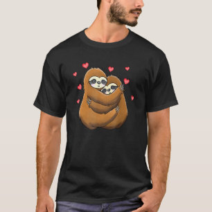 Huggings Sloth Couples Love Hearts Vintage Valenti T-Shirt