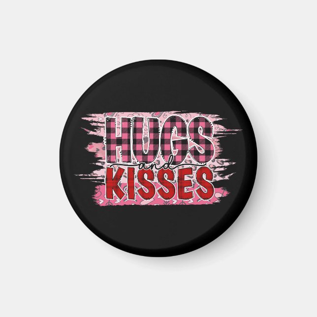 Hugh and Kisses black backgrounds Magnet (Front)