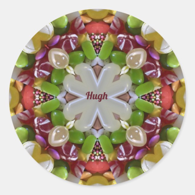 HUGH ~ EASTER CANDY ~   CLASSIC ROUND STICKER (Front)