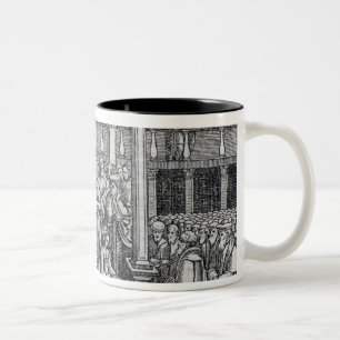 Hugh Latimer Preaching before King Edward VI Two-Tone Coffee Mug