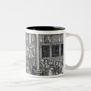 Hugh Latimer  Preaching before King Edward VI Two-Tone Coffee Mug