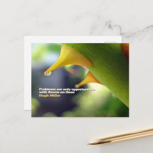 Hugh Miller Inspirational Quote "Opportunities" Postcard (Front/Back In Situ)