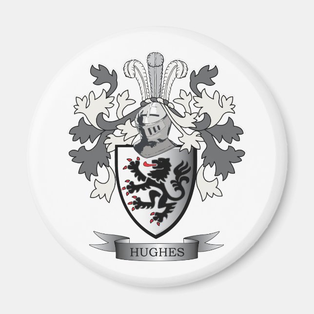 Hughes Family Crest Coat of Arms Magnet (Front)