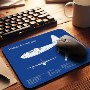Hughes H-4 Hercules Spruce Goose - Aeroplane Plans Mouse Pad