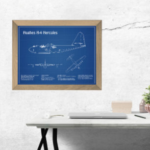 Hughes H-4 Hercules Spruce Goose - Aeroplane Plans Photo Print