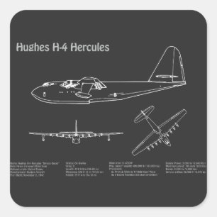 Hughes H-4 Hercules Spruce Goose - Airplane Plans  Square Sticker