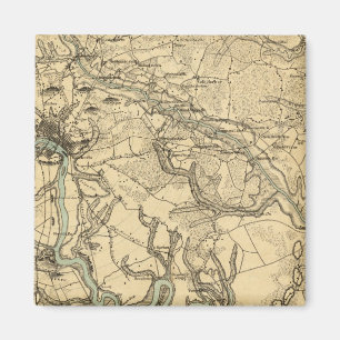 Hughes Military Map Of Richmond and Petersburgh Magnet