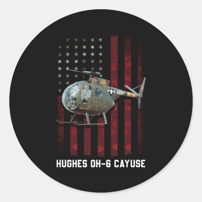 Hughes Oh 6 Cayuse Oh 6 Loach Helicopter Classic Round Sticker (Front)