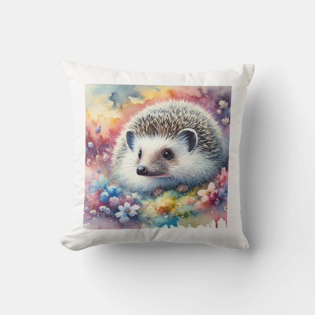 Hughs Hedgehog 180724AREF158 - Watercolor Cushion (Front)