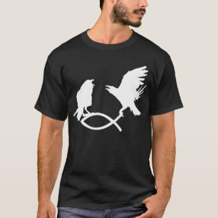 Hugin & Munin Catch Christian Fish Odin Thor Vik T-Shirt