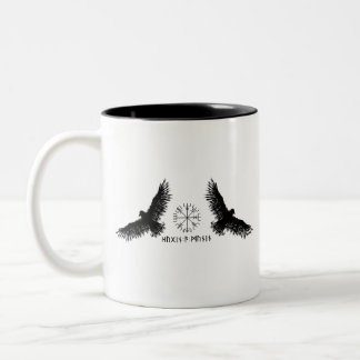 Hugin & Munin | Vegvisir | Odins Raben | black Two-Tone Coffee Mug