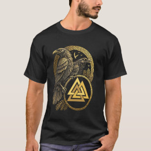 Huginn & Muninn Viking Raven Norse Valknut T-Shirt