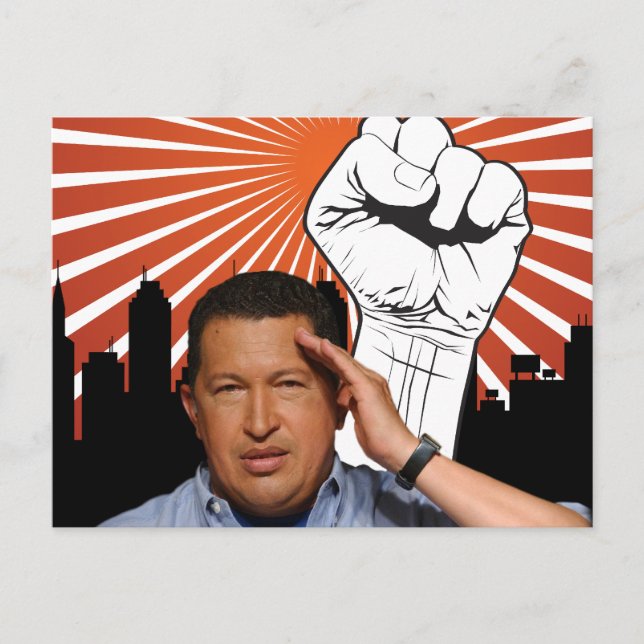 Hugo Chavez - Hugo Salutes style Postcard (Front)