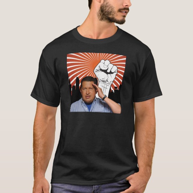 Hugo Chavez - Hugo Salutes style T-Shirt (Front)