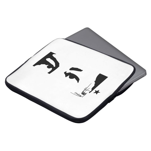 Hugo Chavez's Eyes & Signature Laptop Sleeve (Front Top)