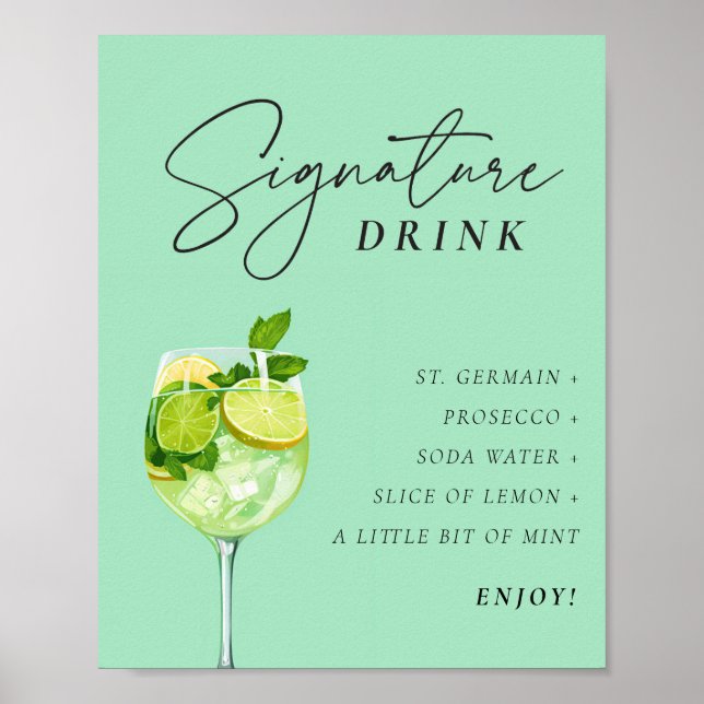 Hugo Spritz Sign Signature Drink Couples Shower (Front)