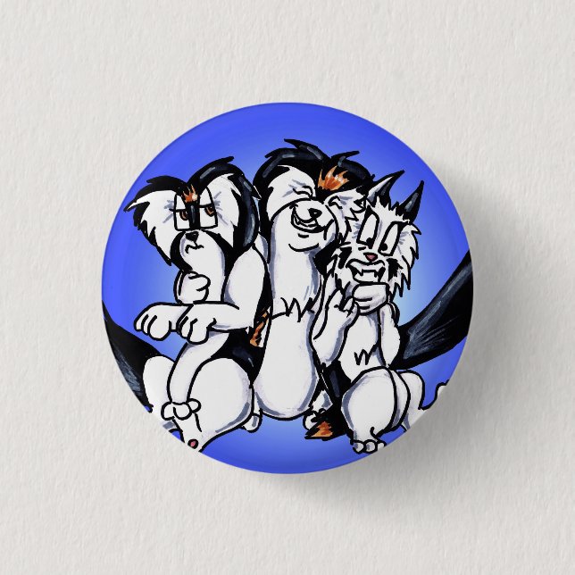 Hugs all around! 3 cm round badge (Front)