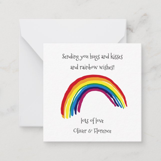 Hugs And Kisses And Rainbow Wishes Card (Front)