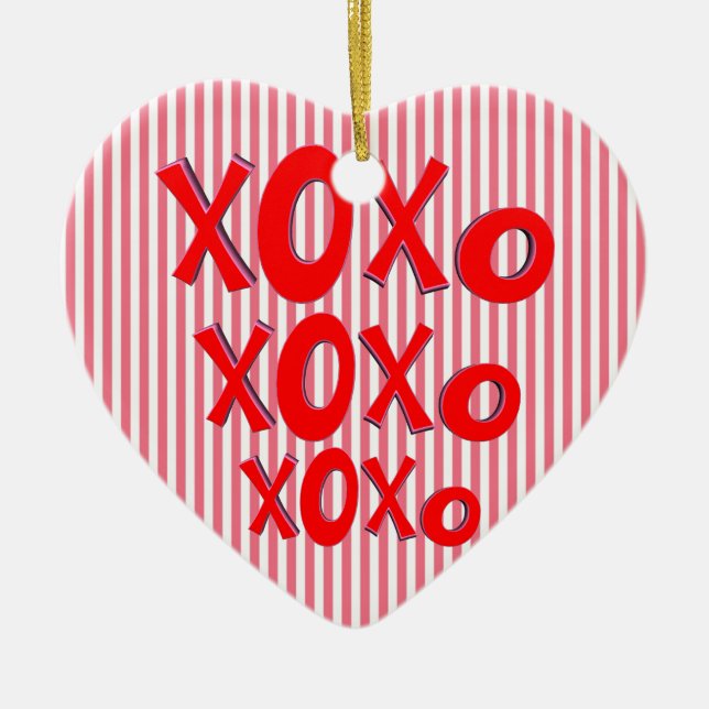 Hugs And Kisses Ceramic Tree Decoration (Front)